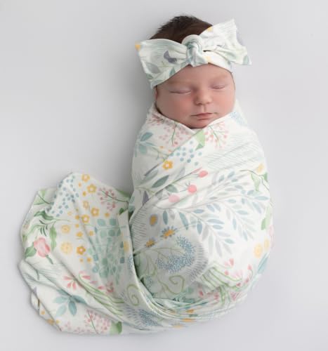 Image of Newborn Baby Swaddle Sets with Headband and Beanie