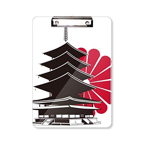 Porte-bloc avec chrysanthème japonais temple format A4 support écriture rigide