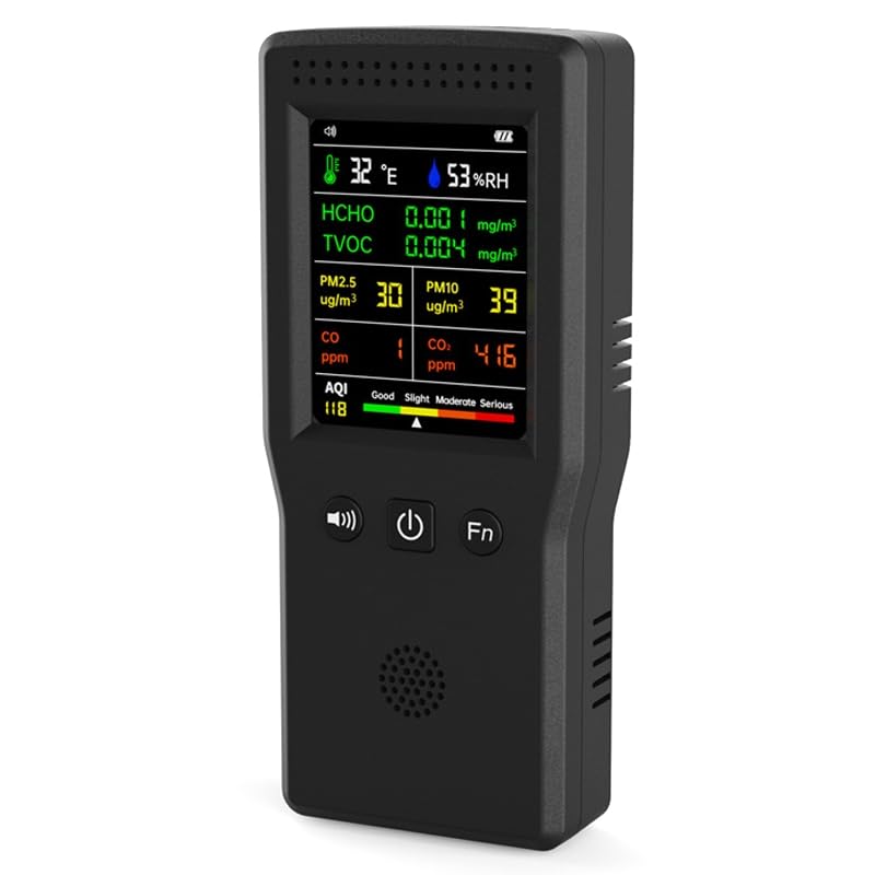 Skyking® Indoor Air Quality Monitor with PM2.5, PM10, AQI, CO2, HCHO, TVOC Concentration + 3 More Parameters (B0CS6XZ53V) Amazon Price History, Amazon Price Tracker