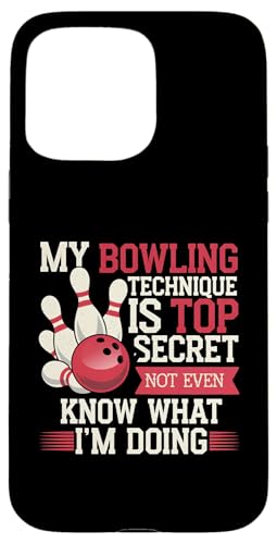 Divertente Bowling Bowler La mia tecnica di bowling è top secret Custodia per iPhone 15 Pro Max