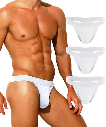 Men's Sexy Thong Underwear Bulge Enhancing Pouch T-Back G-Strings Stretch Bikini 3 Pack