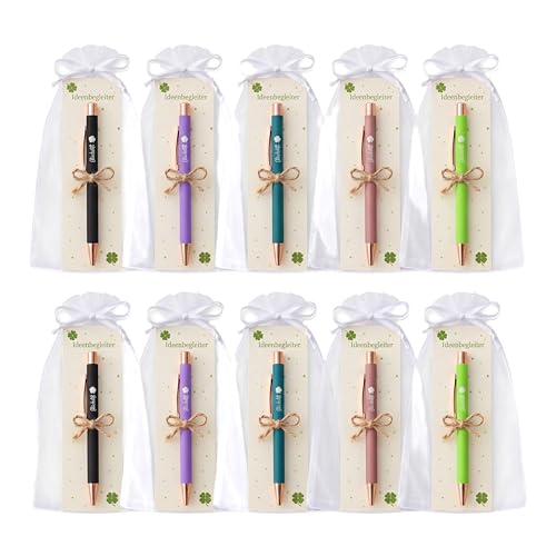 GADITIEK 10 Sets Glücksstift Kugelschreiber Dankeschön Kleine Geschenke für Kollegen Abschiedsgeschenk Kollegen Danke Erzieher Lehrer Geschenk Gastgeschenke Hochzeit Geburtstag | Ideenbegleiter