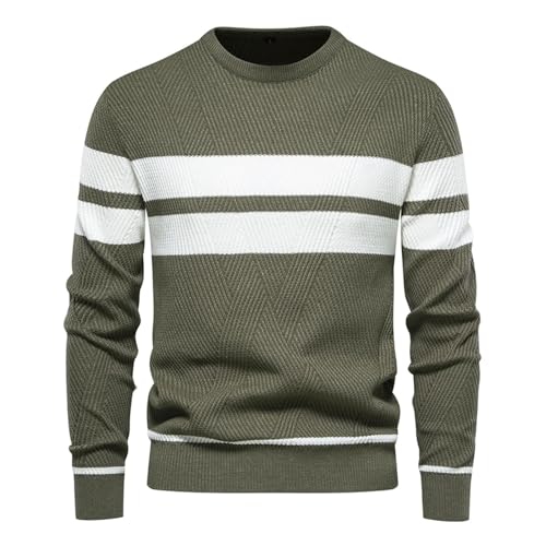 Men's Pullover Sweater O-Neck Patchwork Long Sleeve Warm Slim Casual Fashion Tops2