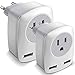 European Travel Adapter, America to Europe Plug Adapter with 2 USB Ports and 1 US AC Outlet, International Travel Adapter for Most EU Countries Germany/France/Italy/Greece (Not for UK), Type C Plug