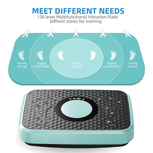 Image of Vibration Plate Machine with Resistance Bands and Remote Control 125 Speed Levels 450LB Capacity Whole Body Oscillating Platform for Home Use