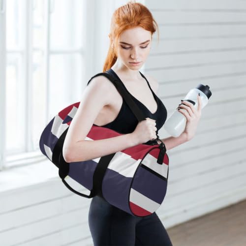 Bolsa de gimnasio redonda de lona con diseño de Tailandia para uniseX 6