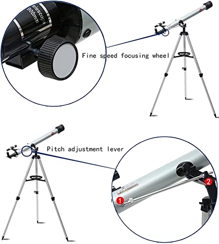 Telescopio refractor 60mm para principiantes con trípode miniatura 4