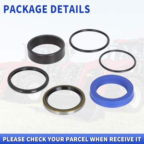 Image of Seal Kit 87311846 for Case IH & New Holland Loaders Hydraulic Cylinder Repair 1.75'' Bore & 1.38'' Rod | 6-pc Nitrile Seal Replacement Set