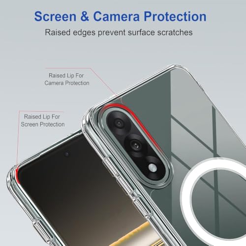 Image of JGD PRODUCTS Magnetic Case for OnePlus Nord 5 5G Compatible with MagSafe, Shockproof Phone Bumper Cover, Anti-Scratch Clear Back (Clear)