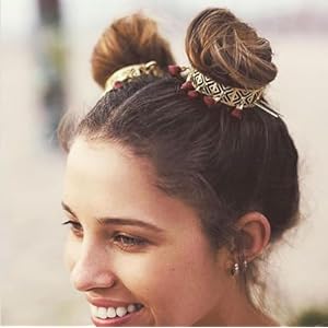 2 Pcs Bohemia Hair Pins Ethnic Style Tassel Hair Clips Headpiece Hair Bun Ponytail Holder Updo Space Bun Hair Accessories Jewelry for Women Girls