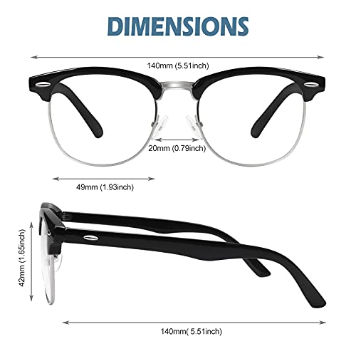 Image of Happy Store CN56 Vintage Inspired Classic Horn Rimmed Nerd UV400 Clear Lens Glasses