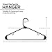 Utopia Home Plastic Hangers 20 Pack - Space Saving Clothes Hanger - Durable & Strong Closet Organizers and Storage with Built-in Strap Hooks - Essential for Shirts, Pants, Skirts & Coats (Black)