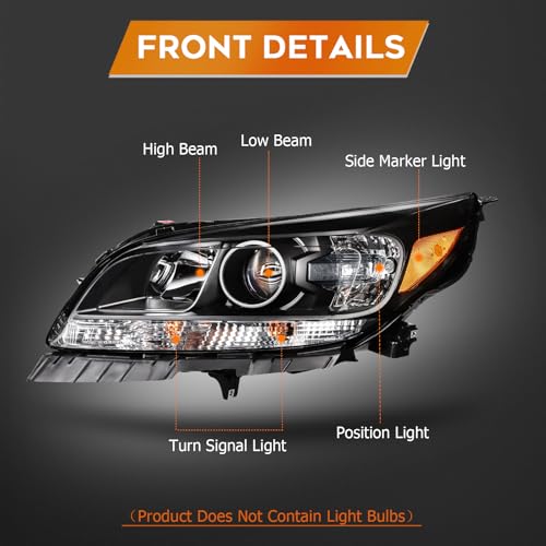 LBRST Headlights Fit 2013-2016 for Malibu, 2016 for Malibu Limited Driver & Passenger Side Headlight Assembly Black Housing Amber Reflector 25919067 by LBRST - Used condition - Image 3