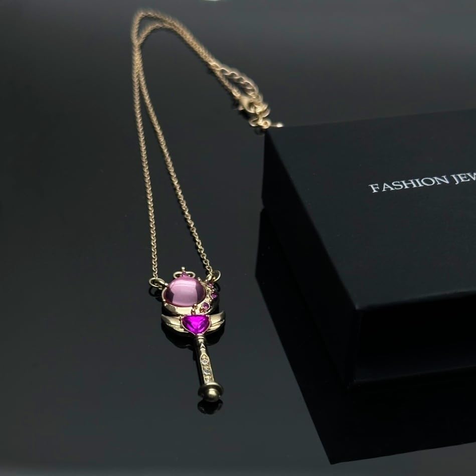 4 Styles Anime Themed Pendant Necklaces Gold Plated Guardian Star Moon Necklace, Cosplay Jewelry Accessories4