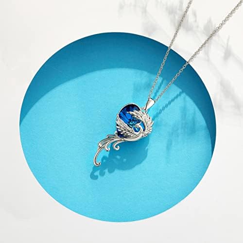 VONALA Animal Necklace 925 Sterling Silver Phoenix/Dolphin/Dragon Necklace Crystal Pendant Animal Jewellery Gift for Women Girls