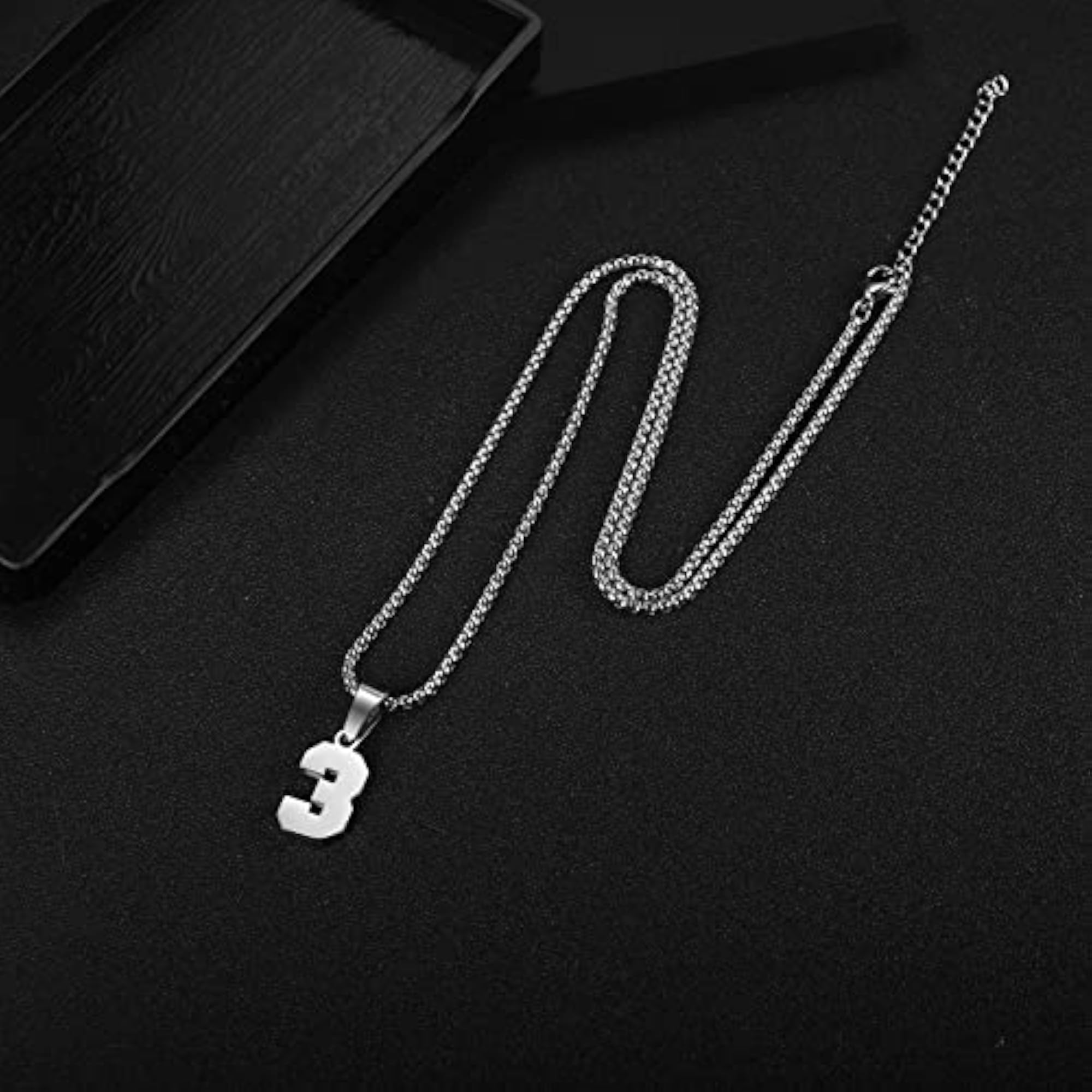 Personalized 18K Gold Plated Initial Number Pendant Necklace
