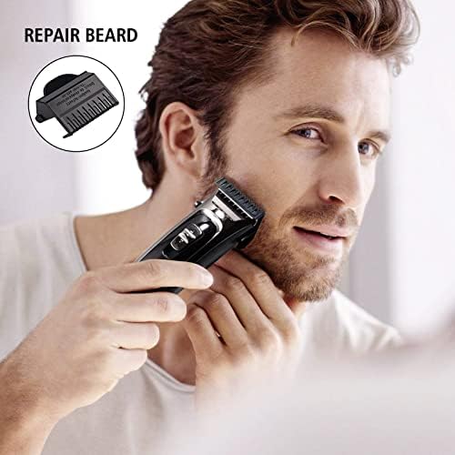 Hair Clipper Men, Electric Hair Trimmer Cordless Rechargeable Mens Grooming Kit Hair Cutting Machine with LED Display Ceramic Blade Hair Shaver Beard Trimmer 2 in1 for Men Kids Barbers