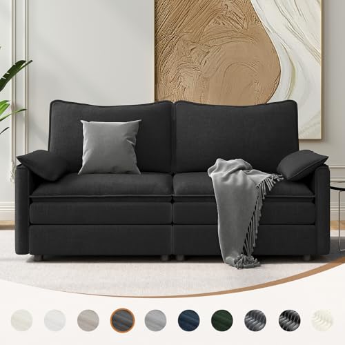 Vesgantti 74" Sectional Cloud Couch, Deep Seat Loveseat Sofa, Black - image 5