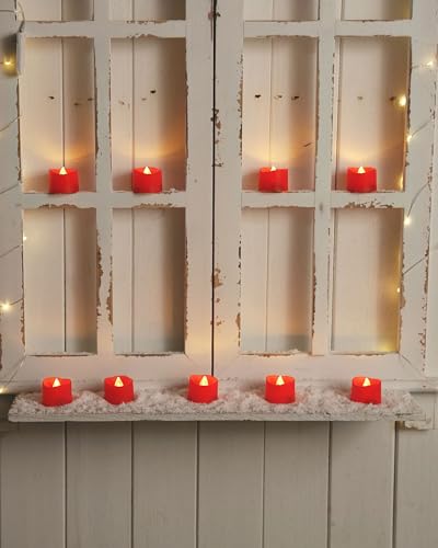 image for Homemory Red Tea Lights Candles Battery Operated, 200+Hour Flameless F