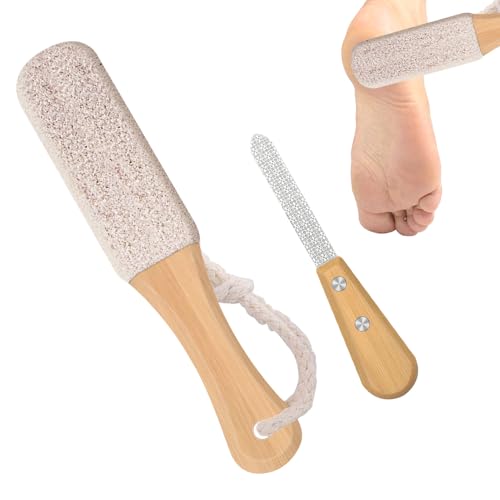 Nuqin Pumice Stone for Feet,2pcs Foot Pumice Stone,Double Sided Foot Pumice for Corn Dead Skin Cracked Heel Remover for Feet,Foot Files for Hard Skin(White)