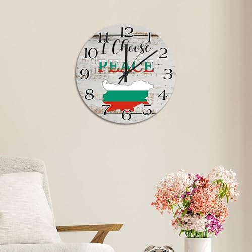 Horloge murale drapeau Bulgarie 38cm pour salon rustique