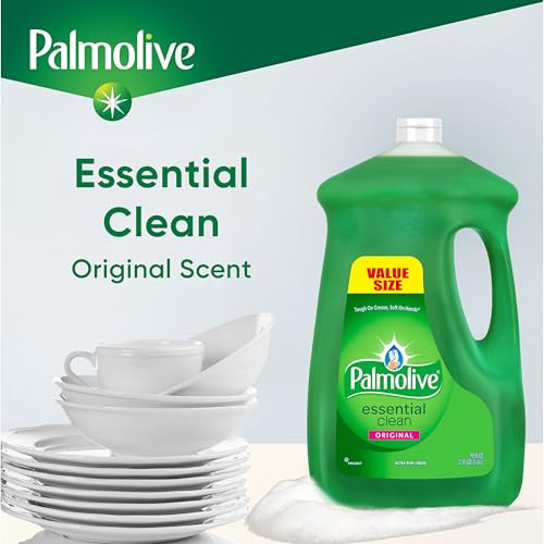 Image of Palmolive Essential Clean Liquid Dish Soap, Grease-Cutting, Soft on Hands Formula, Original Scent, 90 fl oz