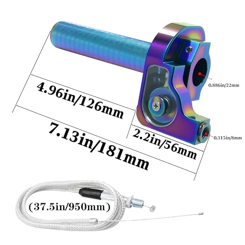 Image of Motorcycle Throttle Assembly,7 /8 inch Quick Twist Throttle Grips with Throttle Cable Aluminum Alloy Universal for CRF KLX SSR TTR 110 125 150 250cc Dirt Pit Bike ATV Mini Bike