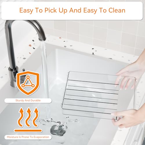 Yieach Clear Small Silverware Organizer 9 inch Wide for Kitchen Drawers,BPA Free Silverware Trays and Plastic Silverware Dividers & Holder,Utensil and Flatware Drawer Organizer Suitable for Fork,Spoon