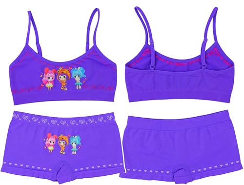 Image of ToBeInStyle Girl Pack of 6 Set Spaghetti Strap Training Bras & Boyshorts Bikinis