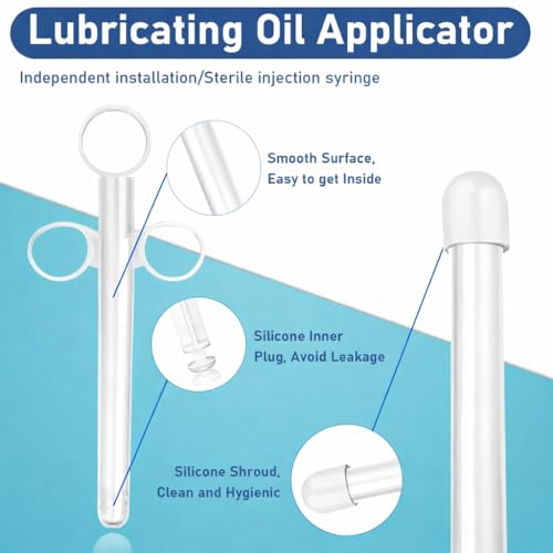 Image of 2 Pack Lube Applicator - Lube Shooter with Smooth Rounded Cap,Lube Applicator Reusable,Suitable for Men and Women(Blue&White)