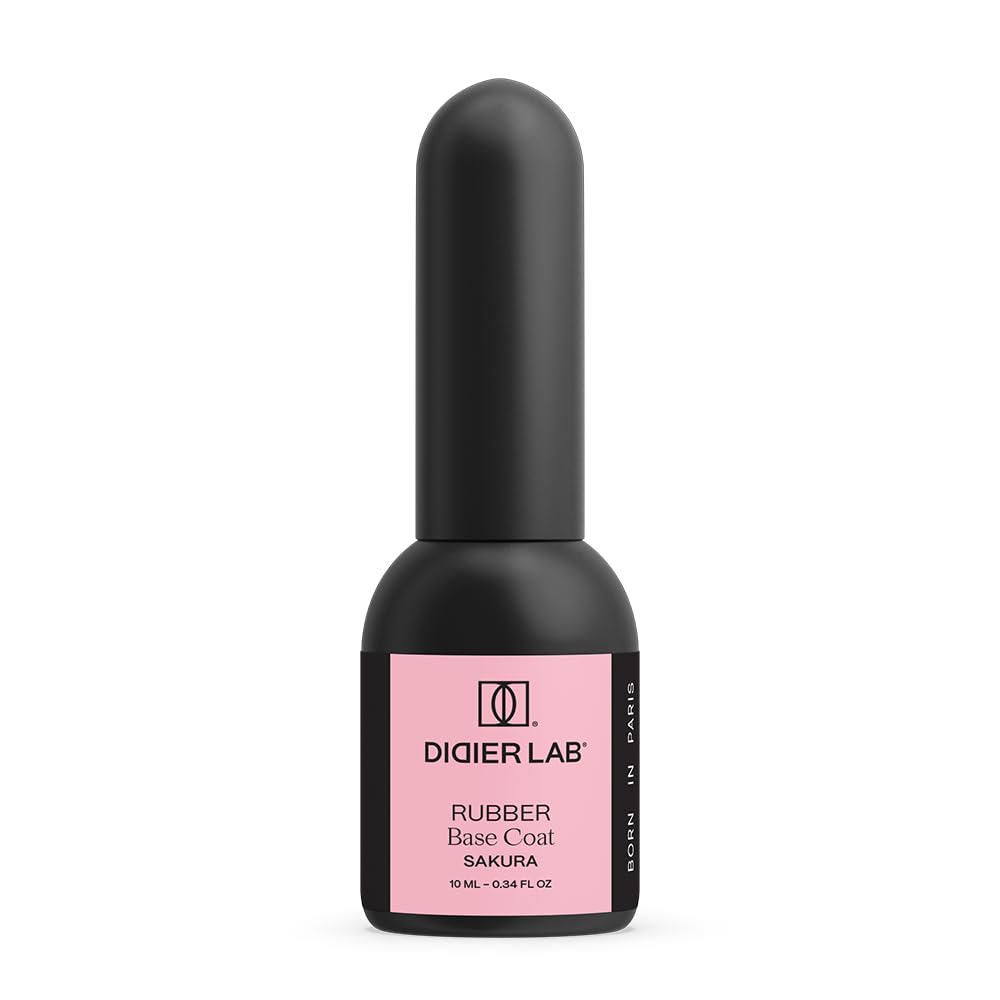 DIDIER LAB Premium Rubber Base for Sakura Nails - UV LED Semi-Permanent Pink Nail Polish - Base Coat Gel - Rubber Base Gel Nails - Permanent Nail Polish for Lamp - 10 ml