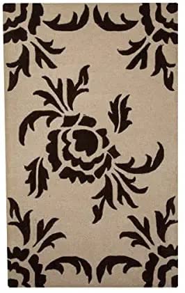 Image of Export Quality Handtufted Woolen Carpet for Living Room Bedroom & Hall - Color - Choco /Ivory - Size - 10 x 14 Feet