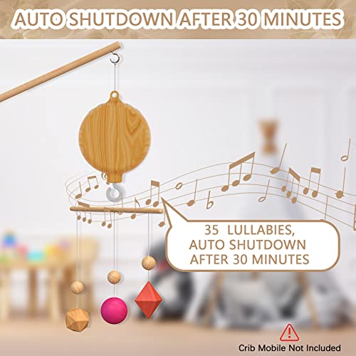 Feisike Crib Mobile Motor Musical, Baby Crib Mobile Spinner Nursery Decor Mobile Music Box Volume Control 35 Infant Lullabies Rotating Hanging Rattles Battery Operated With 3 Modes #TOP2