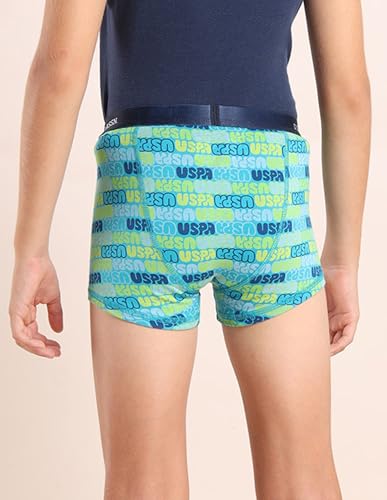 Image of U.S. Polo ASSN. Boys EKT04 Mid Rise Cotton Spandex Trunks - Pack of 3