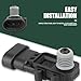 Tesnaao 1 PC Car Fuel Tank Pressure Sensor, Replacement 16238399 9377680 09377680 16196060, Sensor for Solves ABS Fault Light Flashing, Compatible with Delphi III Cadillac Chevrolet GM Hummer (Black)