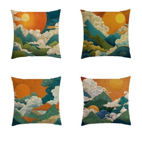 Housse coussin 80x80cm orange brûlée imperméable pour canapé de jardin