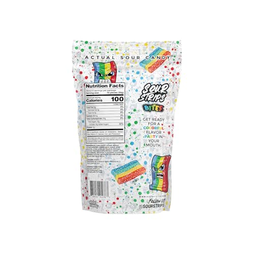 Image of SOUR STRIPS Bites Rainbow Flavored Chewy Candy Bag, 6.35 oz (Pack of 2)