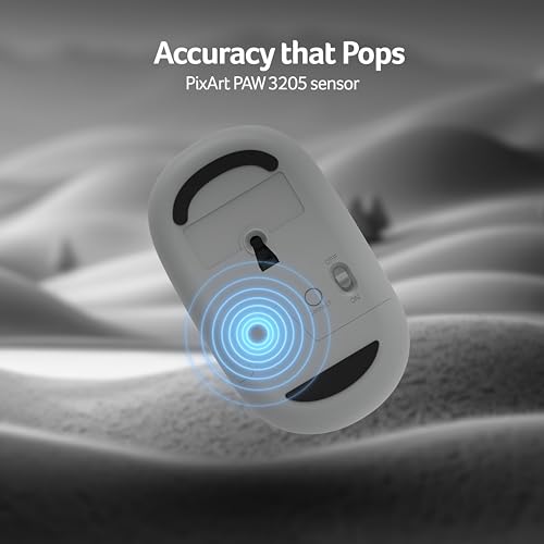 Image of Acer Bubble Wireless Mouse AMR100 | 2.4GHz Silent Click | 1600 DPI | Ergonomic | AA Battery | Win8 /10 /11 | Compact Lightweight Design | Color: White /Grey