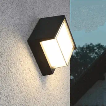 Harold Electricals 6 Watt Waterproof Modern Cecidimus Square LED Outdoor Wall Light Fixture | Die-Cast Aluminum Exterior Wall Lamp for Balcony, Porch, Patio, Staircase & Terrace- Black Body (Warm White)