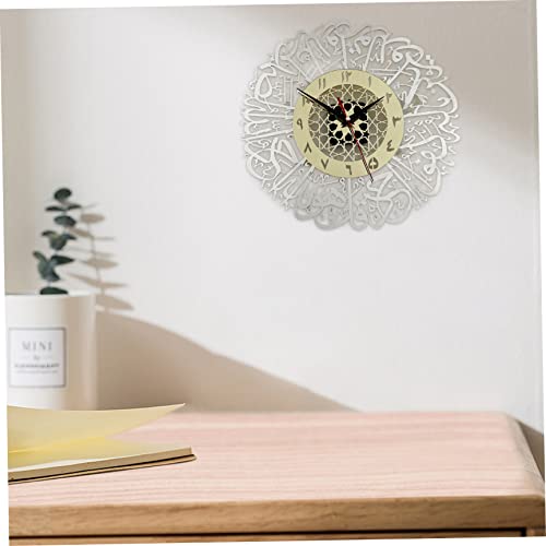 Horloge murale arabe acrylique silencieuse pour grand mur