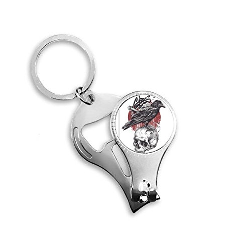 Pince à ongles et décapsuleur de voiture intégrés sur ce porte-clés totem tattoo