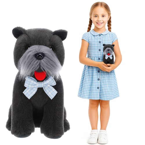 Seenelling Cairn Terrier Plush Animal with Bow Tie Halloween Costume Accessory for Themed Parties and Halloween Party