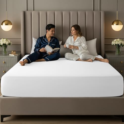 Image of Utopia Bedding Extra Deep Pocket Queen Fitted Sheet, Fits up to 21 Inch Mattress - Hotel Luxury, Soft, Breathable and Comfy - Shrinkage and Fade Resistant - Easy Care (White)
