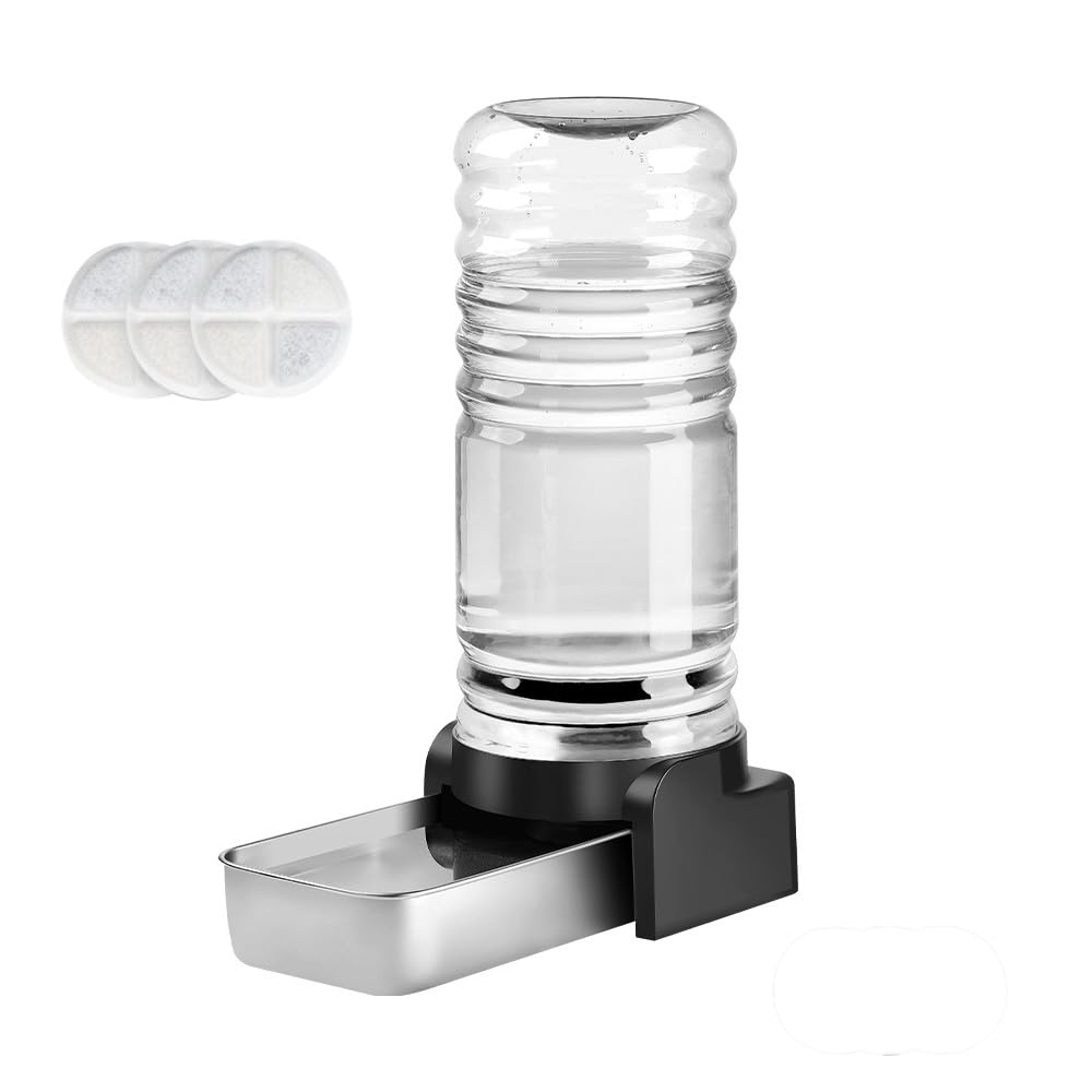 Marchul 7.2 L Cani Distributore d'acqua, distributore automatico d'acqua per cani con ciotola in acciaio inossidabile e 3 filtri, bottiglia d'acqua a gravità di grande capacità per cani e gatti