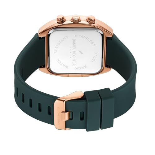 Image of Daniel Hechter Paris Bercy Collection Modern Multi Functional Watch for Men with Square Dial and Silicon Band-DHM1001