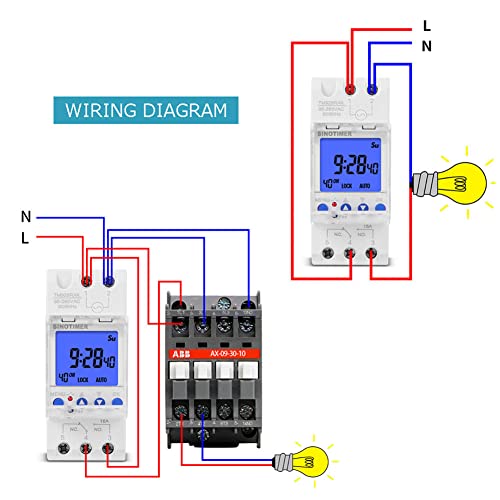 7 Days Intelligent Analog Timer Switch, Din Rail Installation 85-265V 16A Programmable Digital Lcd Electronic Timer Switch Suitable For Home School, Battery Operated #TOP6