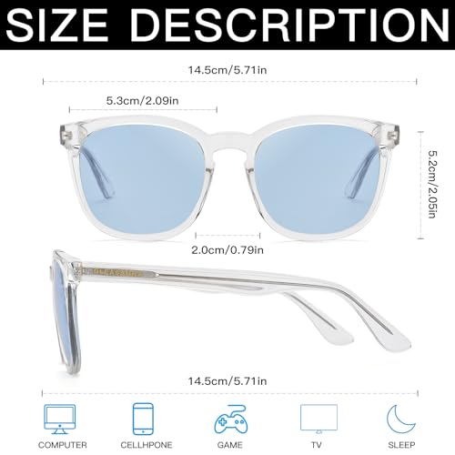 Image of 99.9% Blue Light Blocking Glasses For Men Women Anti-Fatigue Computer Gaming Sleep Glasses Reduce Eye Strain