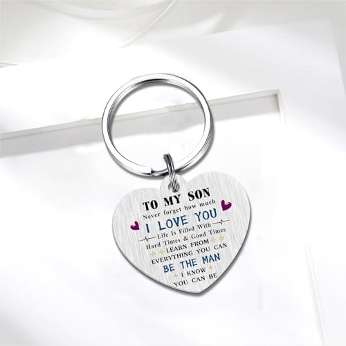 ABNTY-Keychain-for-Son-Inspirational-Gift-for-Son-from-Mom-or-Dad-Engraved-Heart-Shaped-Pendant-with-Love-Encouragement-Son-Birthday-Graduation-or-Christmas-Gift