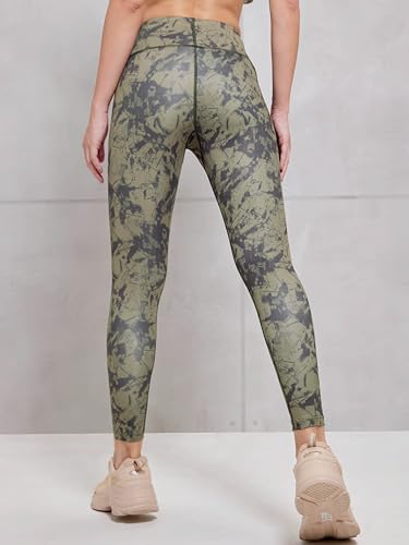 Image of TECHNOSPORT Womens Skinny Fit Activewear Tights for Running, Gym, Sports and Regular Use, Antimicrobial and Printed