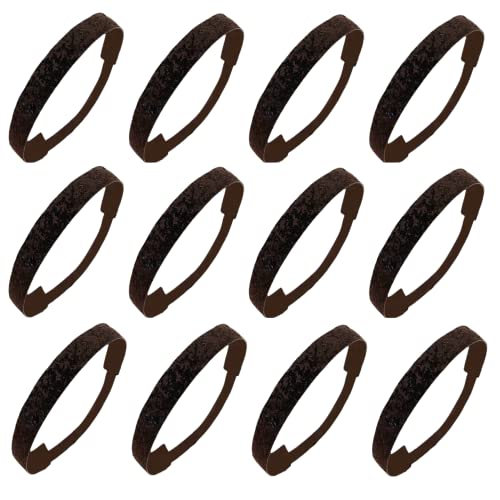 Kenz Laurenz 12 Pack Glitter Headbands Elastic Stretch Sparkly Fashion Headband (Black)
